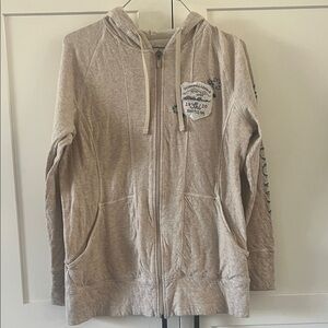 Eddie Bauer Beige Ski patch Hoodie